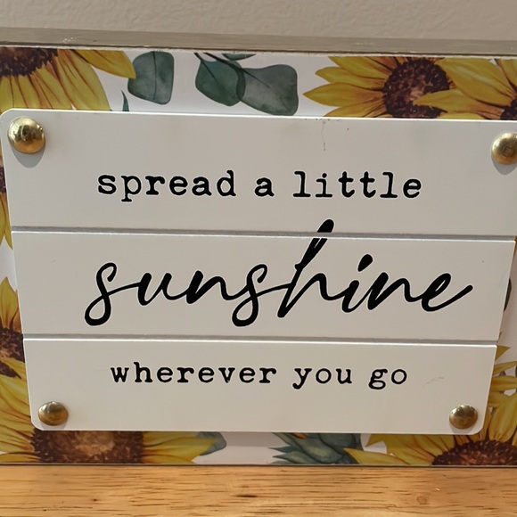 Sunshine/Sunflower positive vibe block decor-NEW - Picture 2 of 7